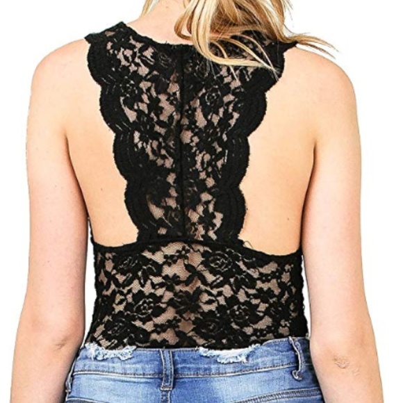 RESTOCKED! BLACK LACE BODYSUIT - Picture 3 of 4